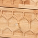 Baxton Studio Hosea Japandi Carved Honeycomb Natural Queen Size 4-Piece Bedroom Set - BSOSW8588-Natural-4PC Queen Bedroom Set
