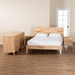 Baxton Studio Hosea Japandi Carved Honeycomb Natural King Size 5-Piece Bedroom Set - BSOSW8588-Natural-5PC King Bedroom Set