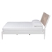 Baxton Studio Louetta Coastal White Queen Size Platform Bed with Carved Contrasting Headboard - BSOSW8591-White-Queen