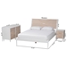 Baxton Studio Louetta Coastal White Caved Contrasting King Size 3-Piece Bedroom Set - BSOSW8591-White-3PC King Bedroom Set
