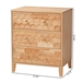 Baxton Studio Hosea Japandi Carved Honeycomb Natural 3-Drawer Chest - BSOSW8000-61CH3D-3DW-Natural-Chest