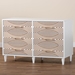 Baxton Studio Louetta Coastal White Carved Contrasting 6-Drawer Dresser - BSOSW8000-63D6D-6DW-White-Dresser