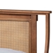 Baxton Studio Jamila Modern Transitional Walnut Brown Finished Wood and Synthetic Rattan Queen Size Platform Bed - BSOMG0069-Rattan/Walnut-Queen
