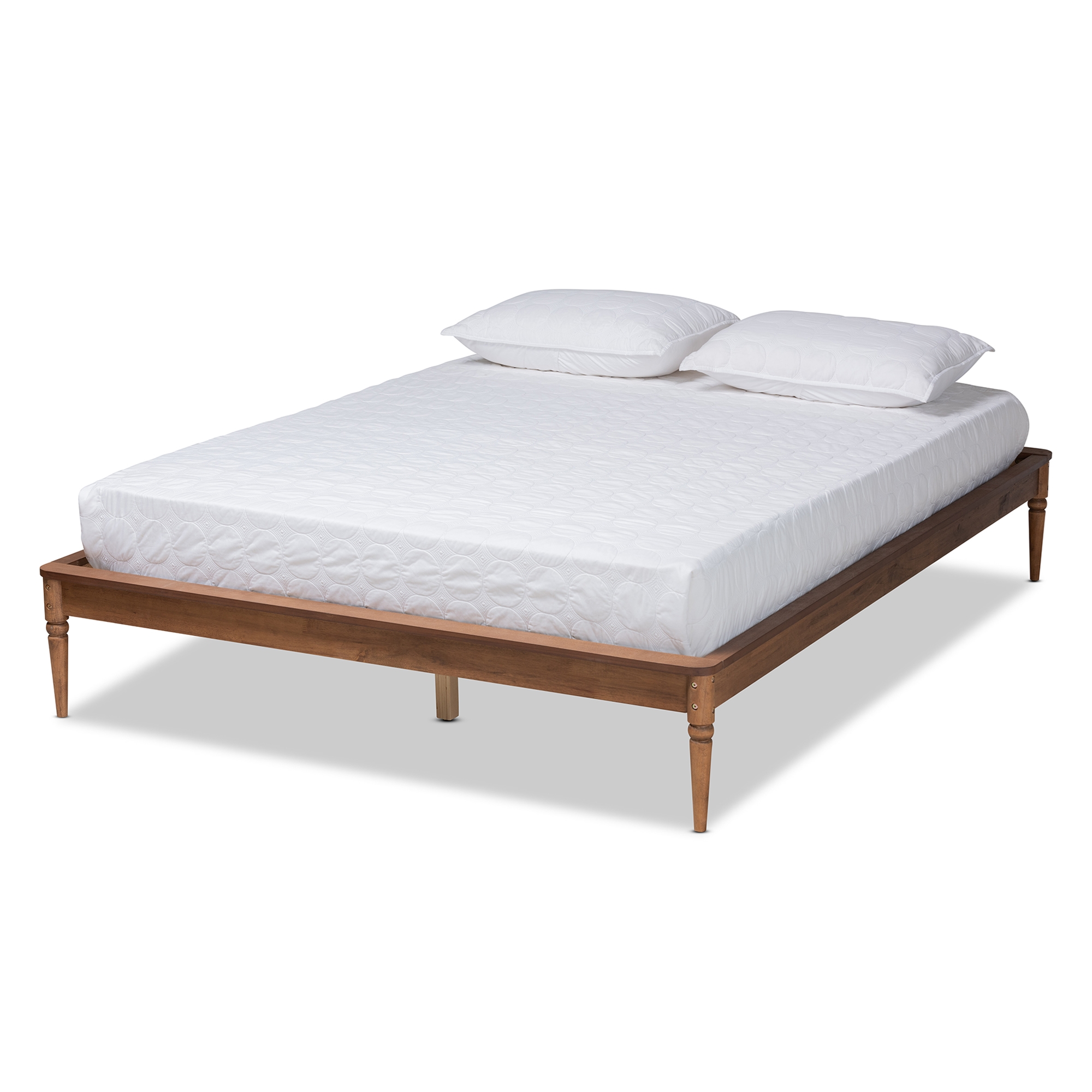 Baxton Studio Tallis Classic and Traditional Walnut Brown Finished Wood Queen Size Bed Frame