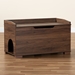 Baxton Studio Mariam Modern and Contemporary Walnut Brown Finished Wood Cat Litter Box Cover House - BSOSECHC150140WI-Walnut-Cat House