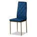 Baxton Studio Blaise Modern Luxe and Glam Navy Blue Velvet Fabric Upholstered and Gold Finished Metal 4-Piece Dining Chair Set - BSO112157-4-Navy Blue Velvet/Gold-DC