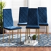 Baxton Studio Blaise Modern Luxe and Glam Navy Blue Velvet Fabric Upholstered and Gold Finished Metal 4-Piece Dining Chair Set - BSO112157-4-Navy Blue Velvet/Gold-DC