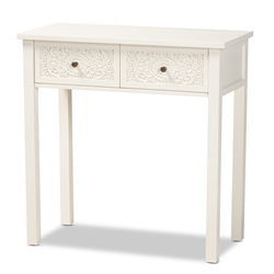 Baxton Studio Lambert Classic and Traditional White Finished Wood 2-Drawer Console Table