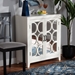Baxton Studio Garcelle Modern and Contemporary White Finished Wood and Mirrored Glass 2-Door Sideboard - BSOJY20B073-White/Mirror-Sideboard