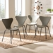 Baxton Studio Jaden Modern and Contemporary Beige Plastic and Black Metal 4-Piece Dining Chair Set - BSOAY-PC11-Beige Plastic-DC