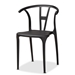 Baxton Studio Warner Modern and Contemporary Black Plastic 4-Piece Dining Chair Set - BSOAY-PC13-Black Plastic-DC