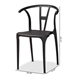 Baxton Studio Warner Modern and Contemporary Black Plastic 4-Piece Dining Chair Set - BSOAY-PC13-Black Plastic-DC