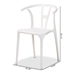 Baxton Studio Warner Modern and Contemporary White Plastic 4-Piece Dining Chair Set - BSOAY-PC13-White Plastic-DC