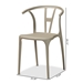 Baxton Studio Warner Modern and Contemporary Beige Plastic 4-Piece Dining Chair Set - BSOAY-PC13-Beige Plastic-DC