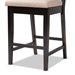 Baxton Studio Gideon Modern and Contemporary Sand Fabric Upholstered and Dark Brown Finished Wood 2-Piece Counter Stool Set - BSORH2083P-Sand/Dark Brown-PC
