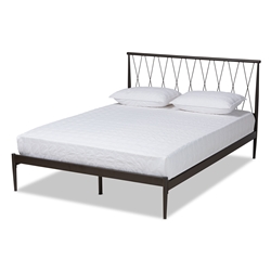 Baxton Studio Nano Modern and Contemporary Black Finished Metal Full Size Platform Bed