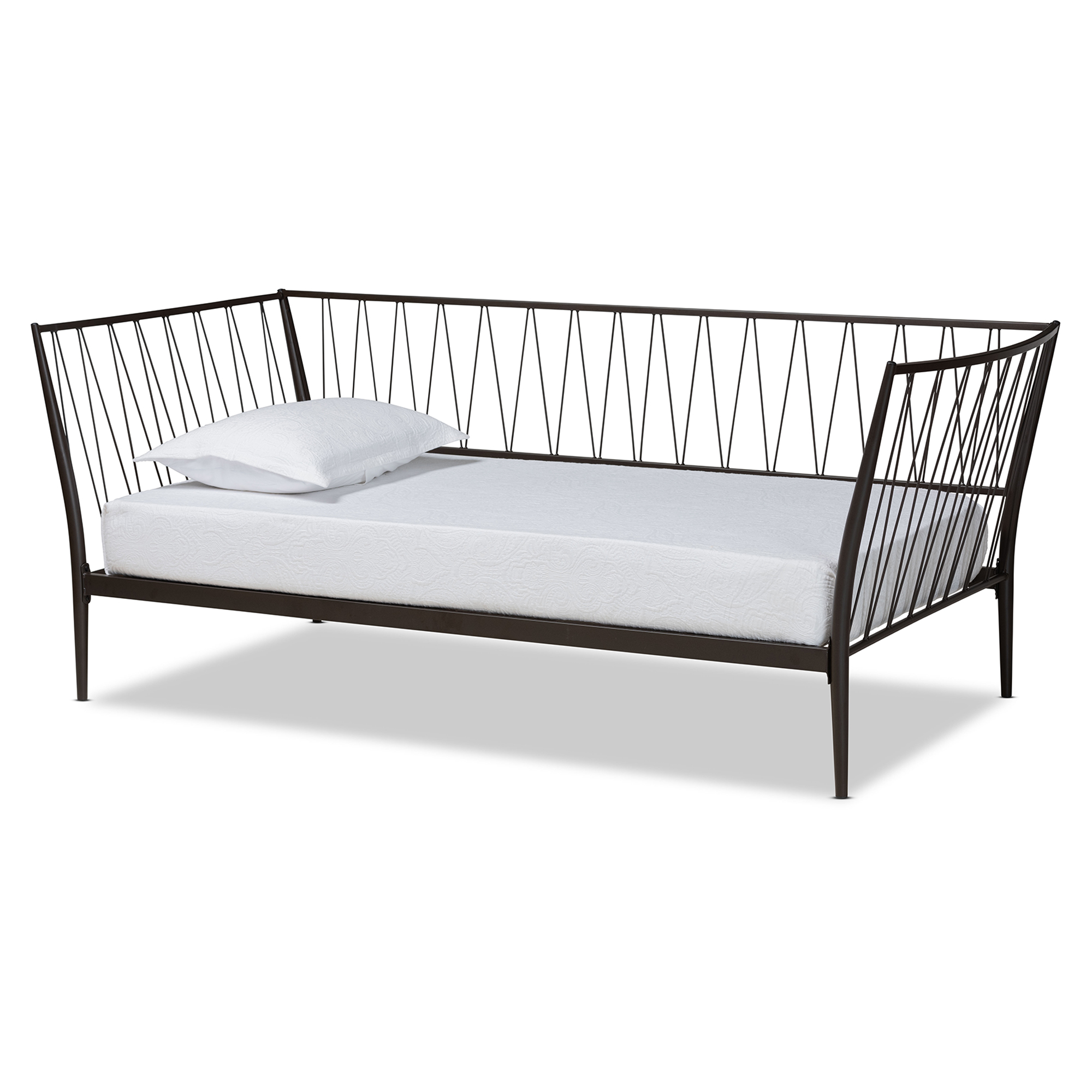 Baxton Studio Lysa Modern and Contemporary Black Finished Metal Twin Size Daybed