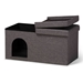 Baxton Studio Faber Modern and Contemporary Dark Grey Fabric Upholstered and Wood Cat Litter Box Cover House - BSO4A151NO-Dark Grey-Pet House