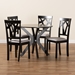 Baxton Studio Luise Modern and Contemporary Grey Fabric Upholstered and Dark Brown Finished Wood 5-Piece Dining Set - BSOLuise-Grey/Dark Brown-5PC Dining Set