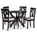 Baxton Studio Rasa Modern and Contemporary Grey Fabric Upholstered and Dark Brown Finished Wood 5-Piece Dining Set