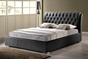Baxton Studio Bianca Black Modern Bed with Tufted Headboard - Queen Size