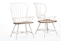 Baxton Studio Longford "Dark-Walnut" Wood and White Metal Vintage Industrial Dining Arm Chair (Set of 2) - BSOCDC271-DA2-WWXX