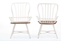 Baxton Studio Longford "Dark-Walnut" Wood and White Metal Vintage Industrial Dining Arm Chair (Set of 2) - BSOCDC271-DA2-WWXX