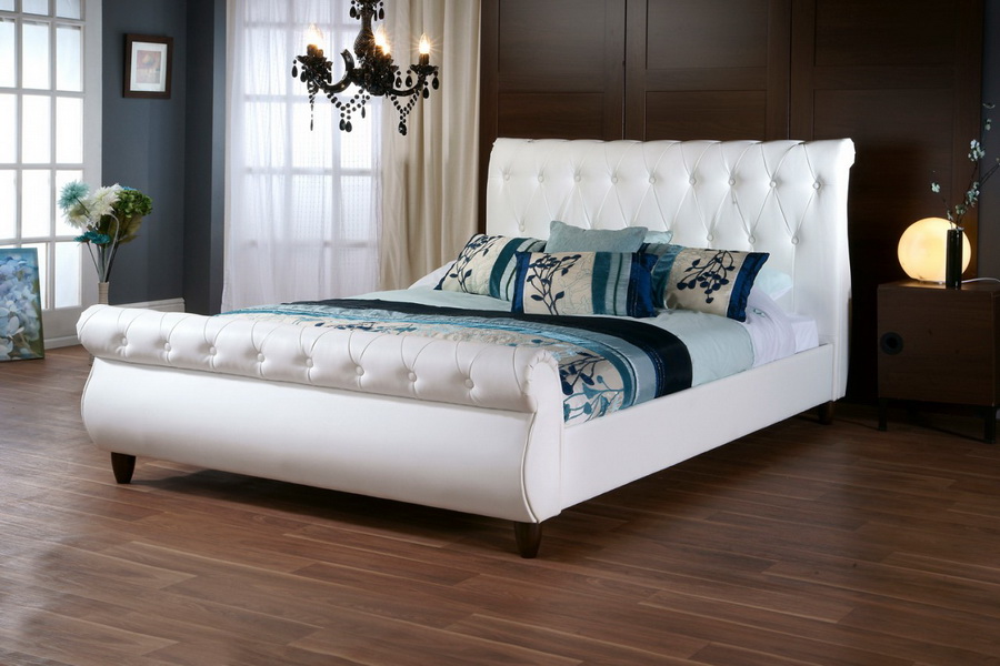 white bed frame