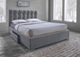 Baxton Studio Sarter Contemporary Grid-Tufted Grey Fabric Upholstered Storage King-Size Bed with 2-drawer - BSOCF8498-King-Grey