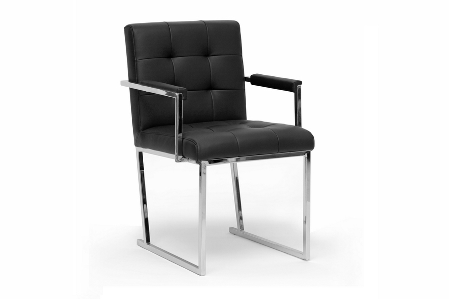 Baxton Studio Collins Black Mid Century Modern Accent Chair Home