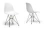 Baxton Studio Eiffel Chair White Plastic with Chrome Metal Base (Set of 2)
