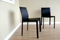 Crawford Black Leather Dining Chair with Black Leather Legs