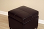 Baxton Studio Full Leather Storage Cube Ottoman - BSO0380-001-dark brown