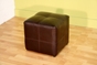 Baxton Studio Nox Dark Brown Bonded Leather Cube Ottoman - BSOST-19-Dark Brown