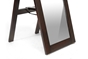 Baxton Studio Lund Dark Brown Wood Modern Mirror with Built-In Stand - BSOMirror-0506071