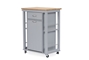 Baxton Studio Yonkers Contemporary Light Grey Kitchen Cart with Wood Top - BSORT311-OCC