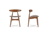 Baxton Studio Flamingo Mid-Century Dark Walnut Wood Dining Chair (Set of 2) - BSORT326-CHR