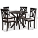Baxton Studio Luise Modern and Contemporary Grey Fabric Upholstered and Dark Brown Finished Wood 5-Piece Dining Set - BSOLuise-Grey/Dark Brown-5PC Dining Set