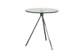 Baxton Studio Triplet Round Glass Top End Table with Tripod Base