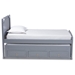 Baxton Studio Mariana Traditional Transitional Grey Finished Wood Twin Size 3-Drawer Storage Bed with Pull-Out Trundle Bed - BSOMariana-Grey-3DW-Twin