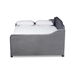 Baxton Studio Freda Transitional and Contemporary Grey Velvet Fabric Upholstered and Button Tufted Queen Size Daybed - BSOFreda-Grey Velvet-Daybed-Queen
