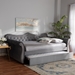 Baxton Studio Abbie Traditional and Transitional Grey Velvet Fabric Upholstered and Crystal Tufted Queen Size Daybed with Trundle - BSOAbbie-Grey Velvet-Daybed-Q/T
