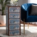 Baxton Studio Alba Vintage Rustic French Inspired Blue Finished Wood 5-Drawer Accent Storage Cabinet - BSOSJ14502-Blue-5DW-Cabinet