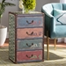 Baxton Studio Amandine Vintage Rustic French Inspired Multicolor Finished Wood 4-Drawer Accent Storage Cabinet - BSOSJ14512-Multi-4DW-Cabinet