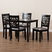 Baxton Studio Jackson Modern and Contemporary Grey Fabric Upholstered and Espresso Brown Finished Wood 5-Piece Dining Set - BSORH310C-Grey/Dark Brown-5PC Dining Set