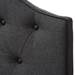 Baxton Studio Windsor Modern and Contemporary Dark Grey Fabric Upholstered Scalloped Buttoned Queen Size Headboard - BSOBBT6620-Dark Grey-Queen HB-H1217-20