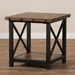 Baxton Studio Herzen Rustic Industrial Style Antique Black Textured Finished Metal Distressed Wood Occasional End Table - BSOCA-1117-ET (YLX-2680ET)