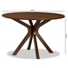 Baxton Studio Kenji Modern and Contemporary Walnut Brown Finished 45-Inch-Wide Round Wood Dining Table - BSORH7208T-Walnut-48-IN-DT