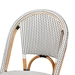 bali & pari Genica Classic French Black and White Weaving and Natural Brown Rattan Indoor and Outdoor Bistro Chair - BSODC613-Rattan-DC No Arm