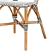 bali & pari Genica Classic French Black and White Weaving and Natural Brown Rattan Indoor and Outdoor Bistro Chair - BSODC613-Rattan-DC No Arm